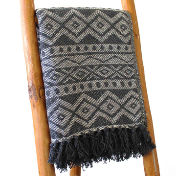 Boho Comfort Throws - 140x200cm - Grey Geometric