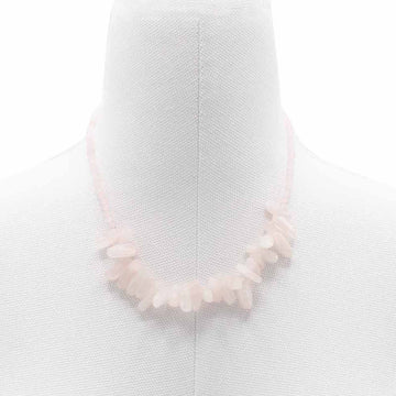 Longstone Gem Necklace - Rose Quartz