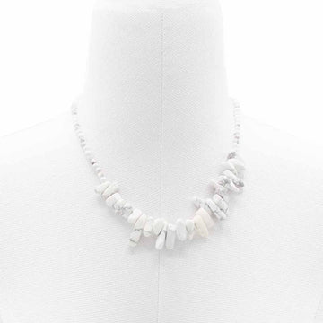 Longstone Gem Necklace - White Jasper