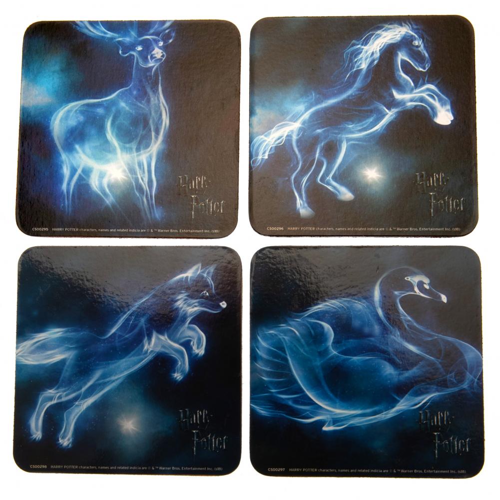 Harry Potter Coaster Set Patronus - Officially licensed merchandise.