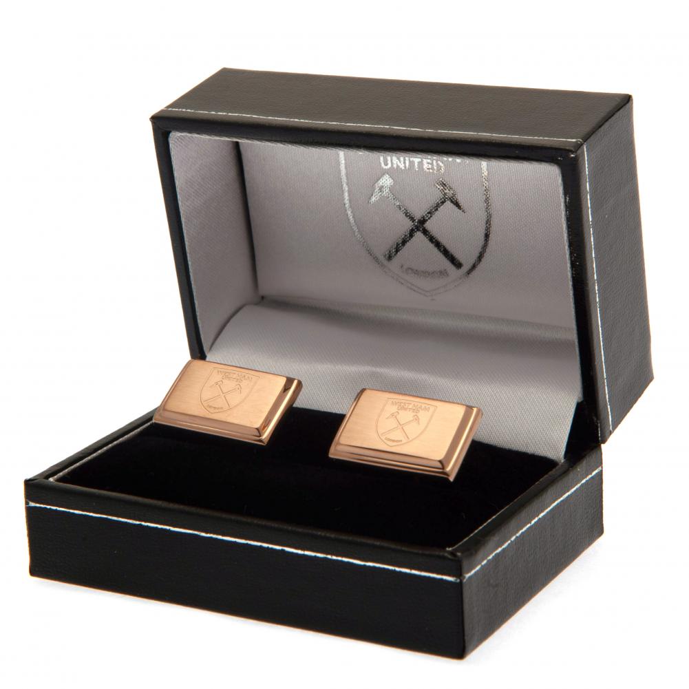 West Ham United FC Rose Gold Plated Cufflinks - Officially licensed merchandise.