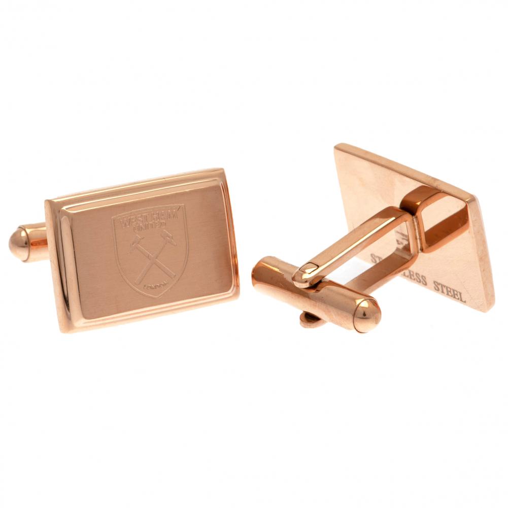 West Ham United FC Rose Gold Plated Cufflinks - Officially licensed merchandise.