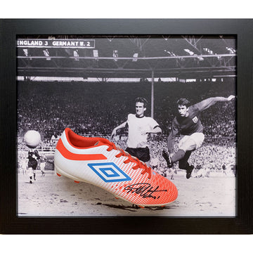 England FA Hurst Signed Boot (Framed) - Officially licensed merchandise.