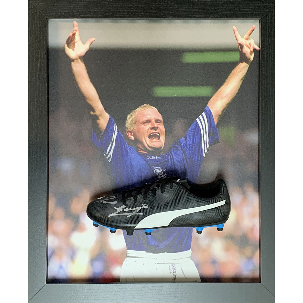 Rangers FC Gascoigne Signed Boot (Framed) - Officially licensed merchandise.