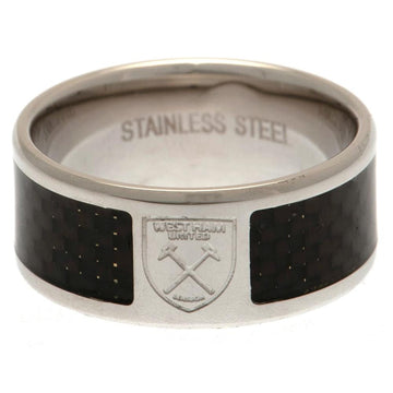 West Ham United FC Carbon Fibre Ring Small - Officially licensed merchandise.