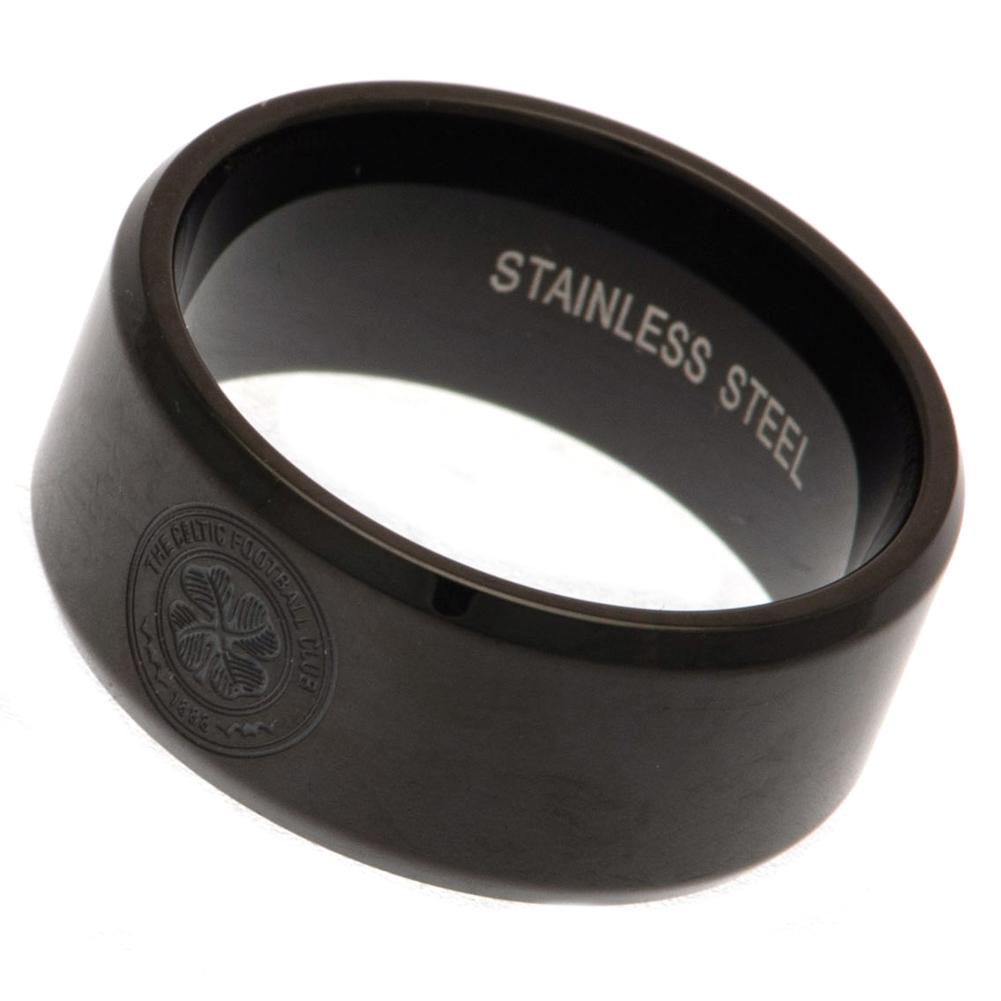 Celtic FC Black IP Ring Large - Officially licensed merchandise.