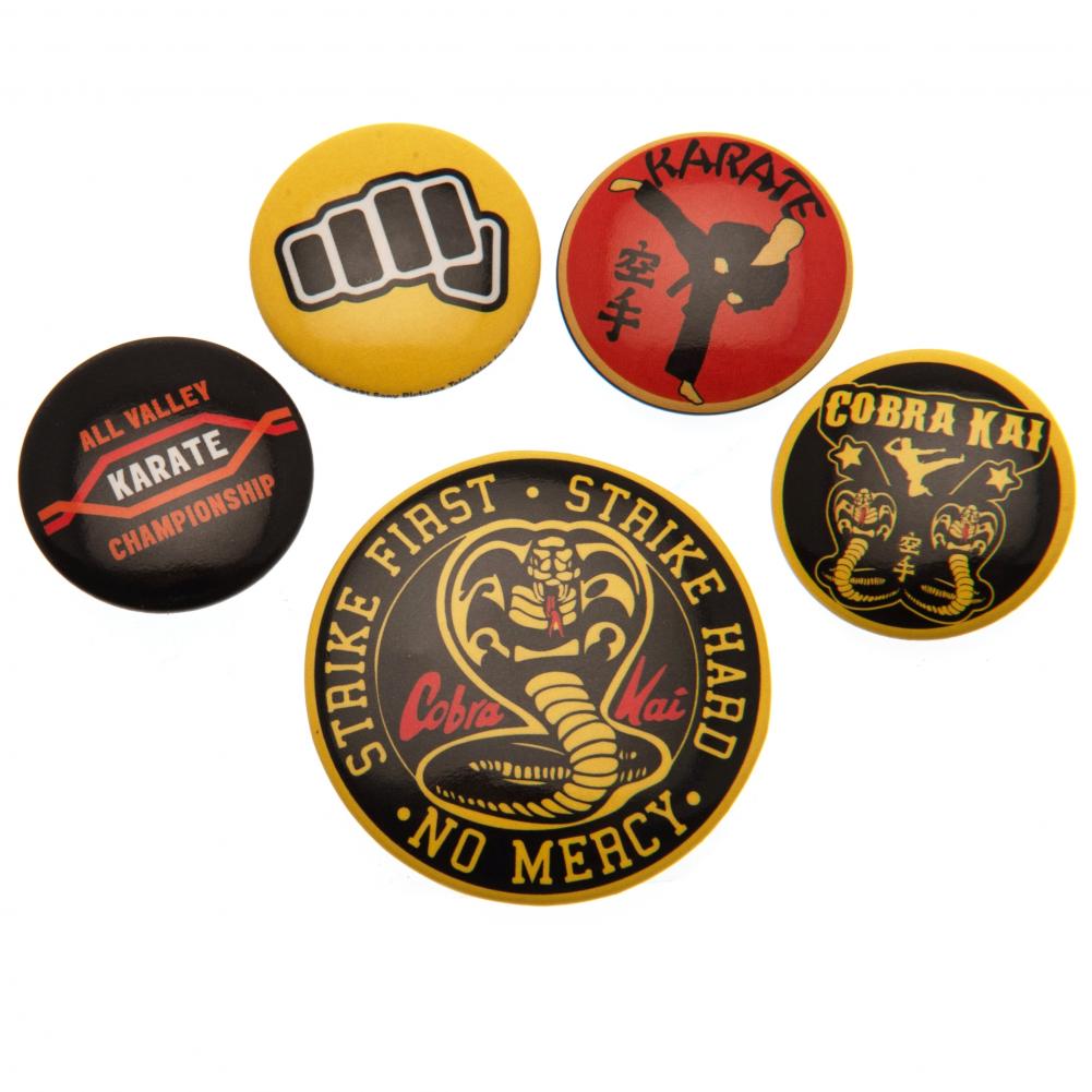 Cobra Kai Button Badge Set - Officially licensed merchandise.