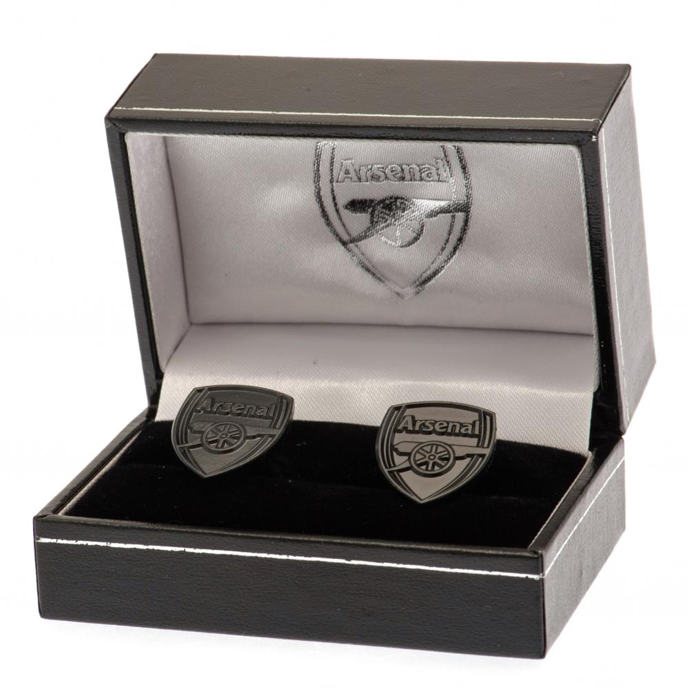 Arsenal FC Black IP Cufflinks - Officially licensed merchandise.