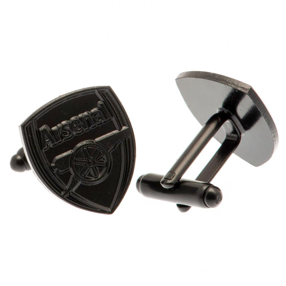 Arsenal FC Black IP Cufflinks - Officially licensed merchandise.