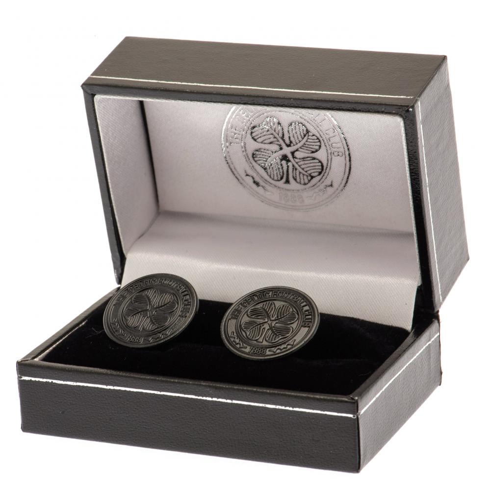 Celtic FC Black IP Cufflinks - Officially licensed merchandise.