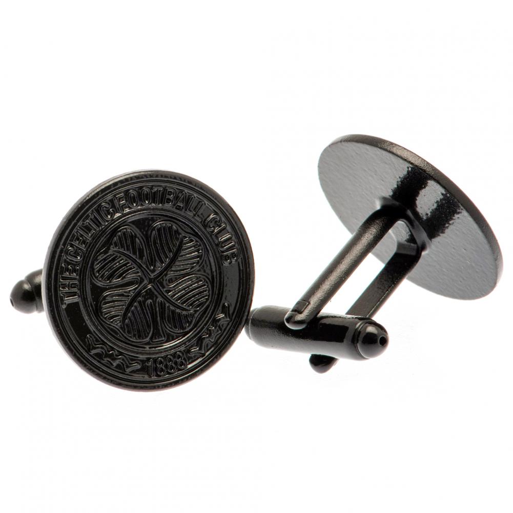 Celtic FC Black IP Cufflinks - Officially licensed merchandise.