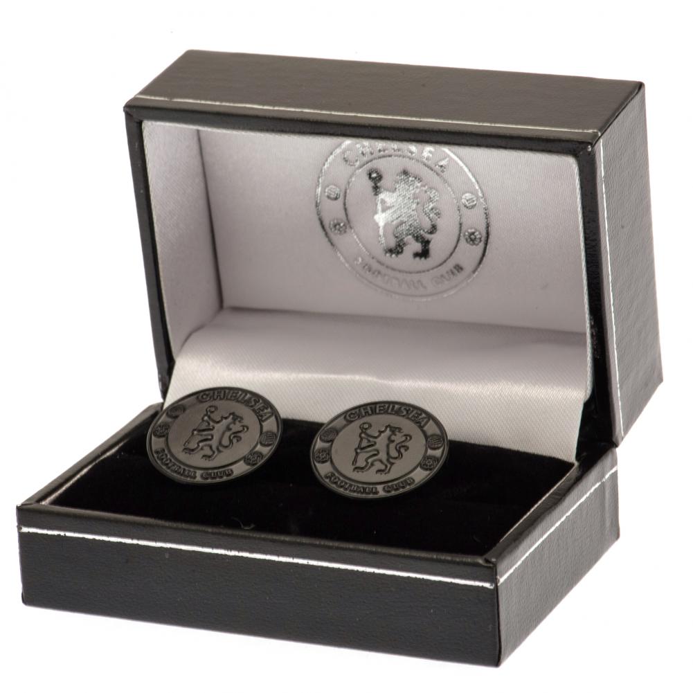 Chelsea FC Black IP Cufflinks - Officially licensed merchandise.