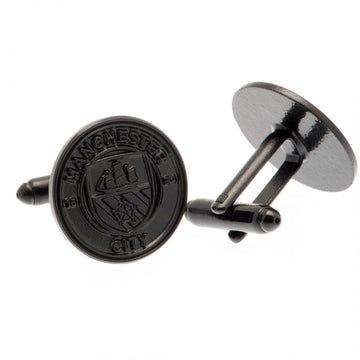 Manchester City FC Black IP Cufflinks - Officially licensed merchandise.