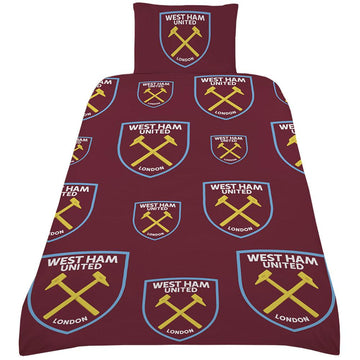 West Ham United FC Single Duvet Set - Officially licensed merchandise.