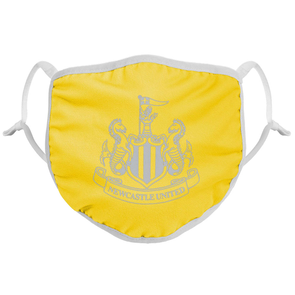 Newcastle United FC Reflective Face Covering Yellow - Officially licensed merchandise.