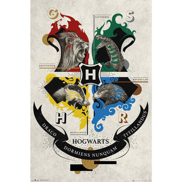 Harry Potter Poster Animal Crest 103 - Officially licensed merchandise.