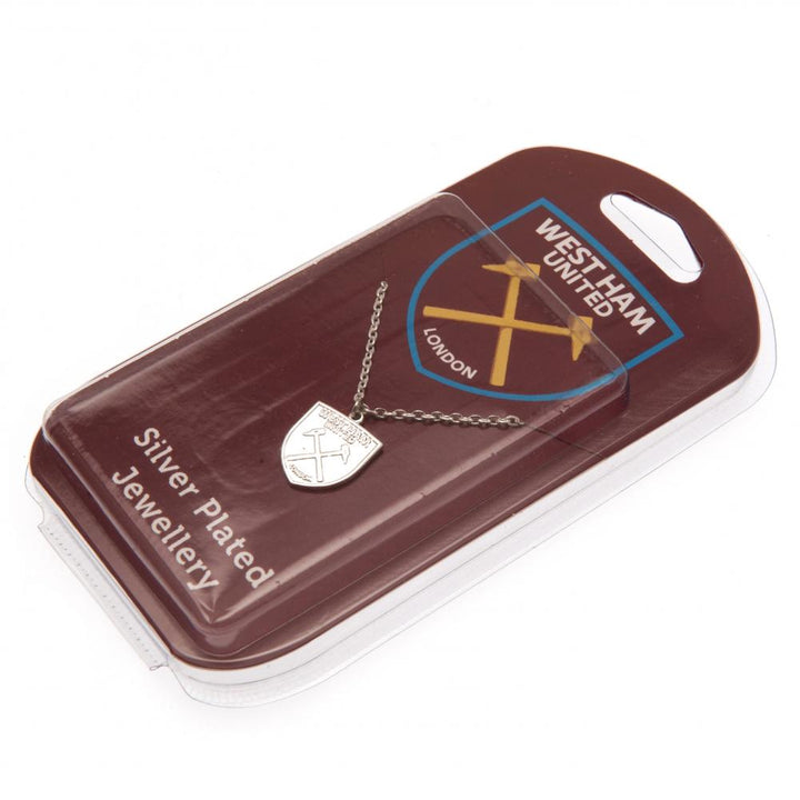 West Ham United FC Silver Plated Pendant & Chain XL - Neckwear