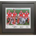 Arsenal FC Famous Back 4 Signed Framed Print - Officially licensed merchandise.