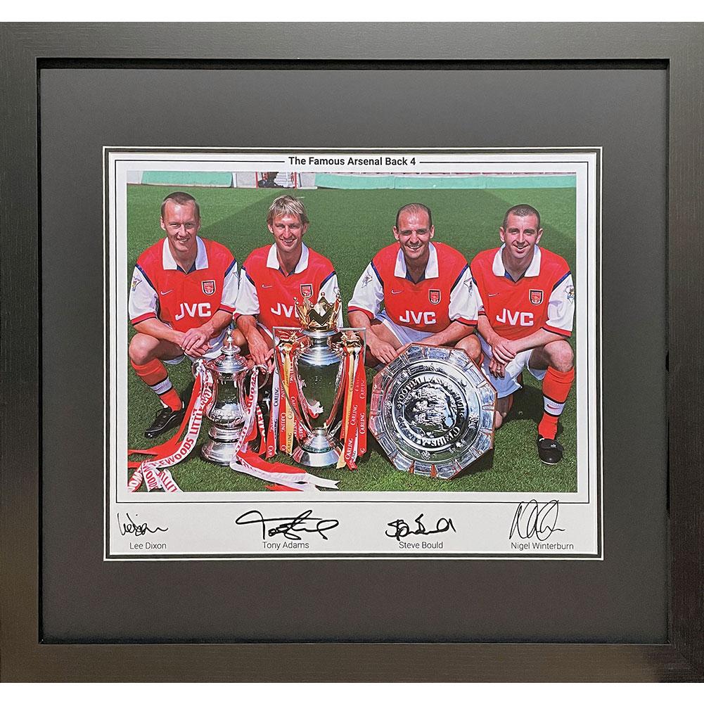 Arsenal FC Famous Back 4 Signed Framed Print - Officially licensed merchandise.