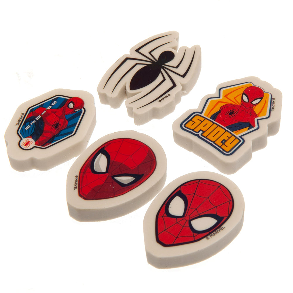 Spider-Man 5pk Eraser Set - Officially licensed merchandise.