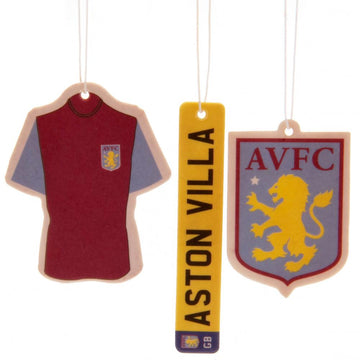 Aston Villa FC 3pk Air Freshener - Officially licensed merchandise.