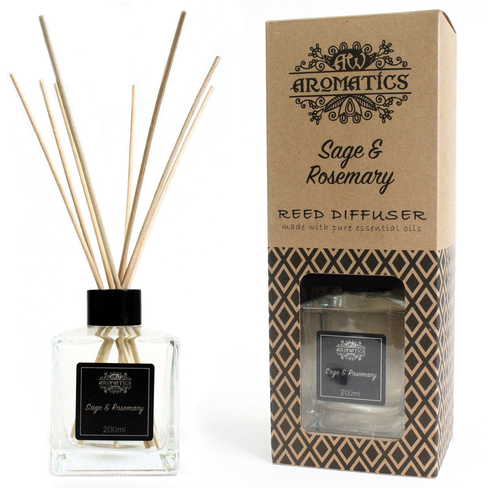 200ml Sage & Rosemary Essential Oil Reed Diffuser - £37.0 - 