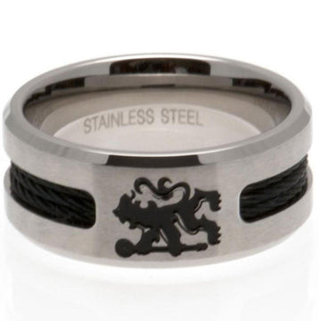 Chelsea FC Black Inlay Ring Large - Officially licensed merchandise.