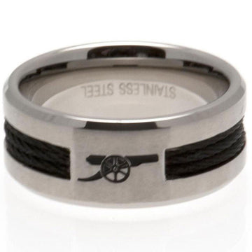 Arsenal FC Black Inlay Ring Small - Officially licensed merchandise.