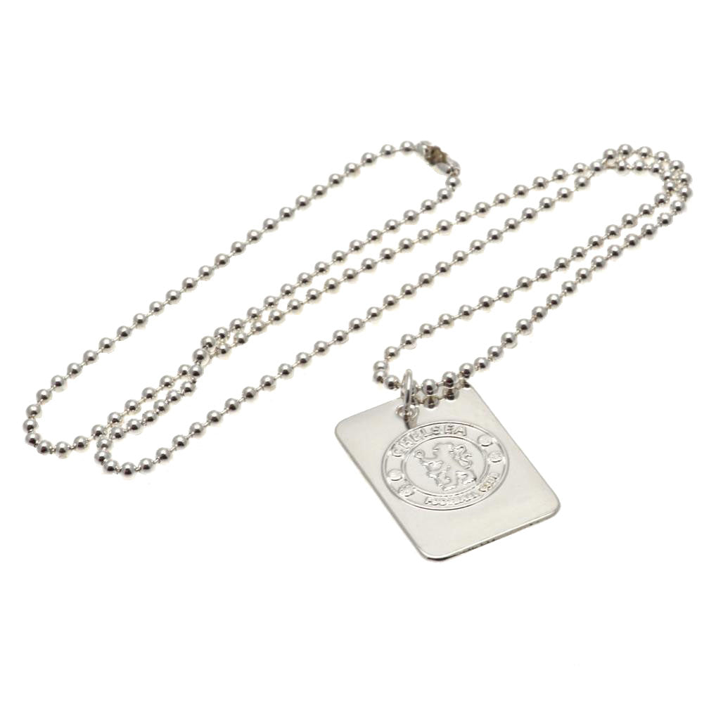Chelsea FC Silver Plated Dog Tag & Chain - Officially licensed merchandise.