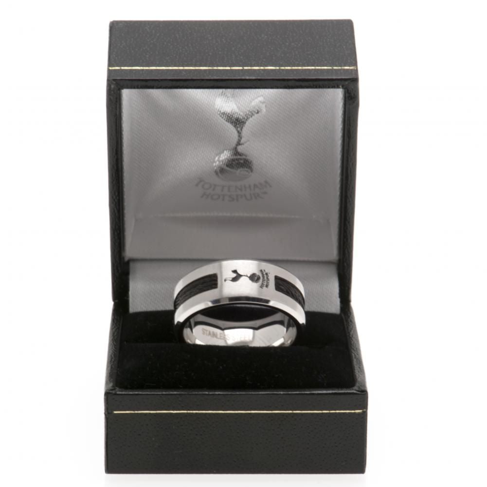 Tottenham Hotspur FC Black Inlay Ring Large - Officially licensed merchandise.