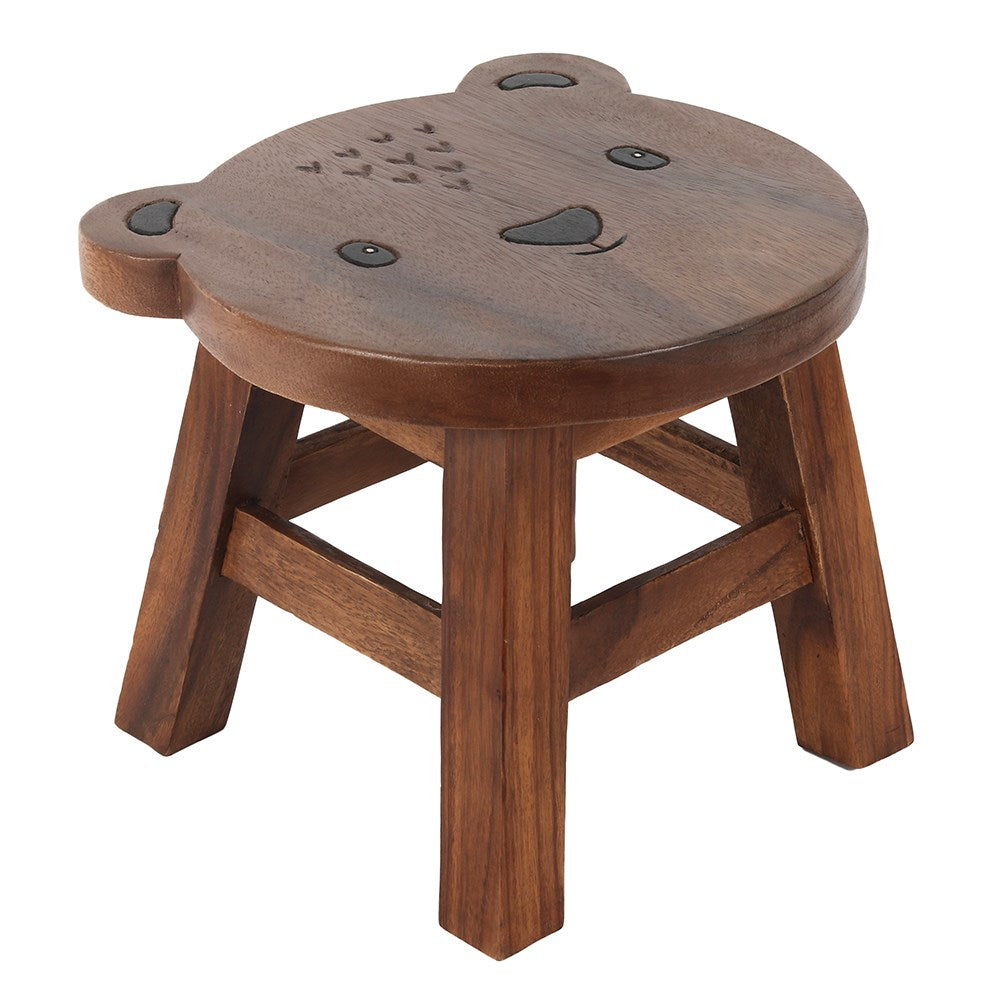 26cm Children's Wooden Bear Stool - £39.99 - Stools, Furniture 