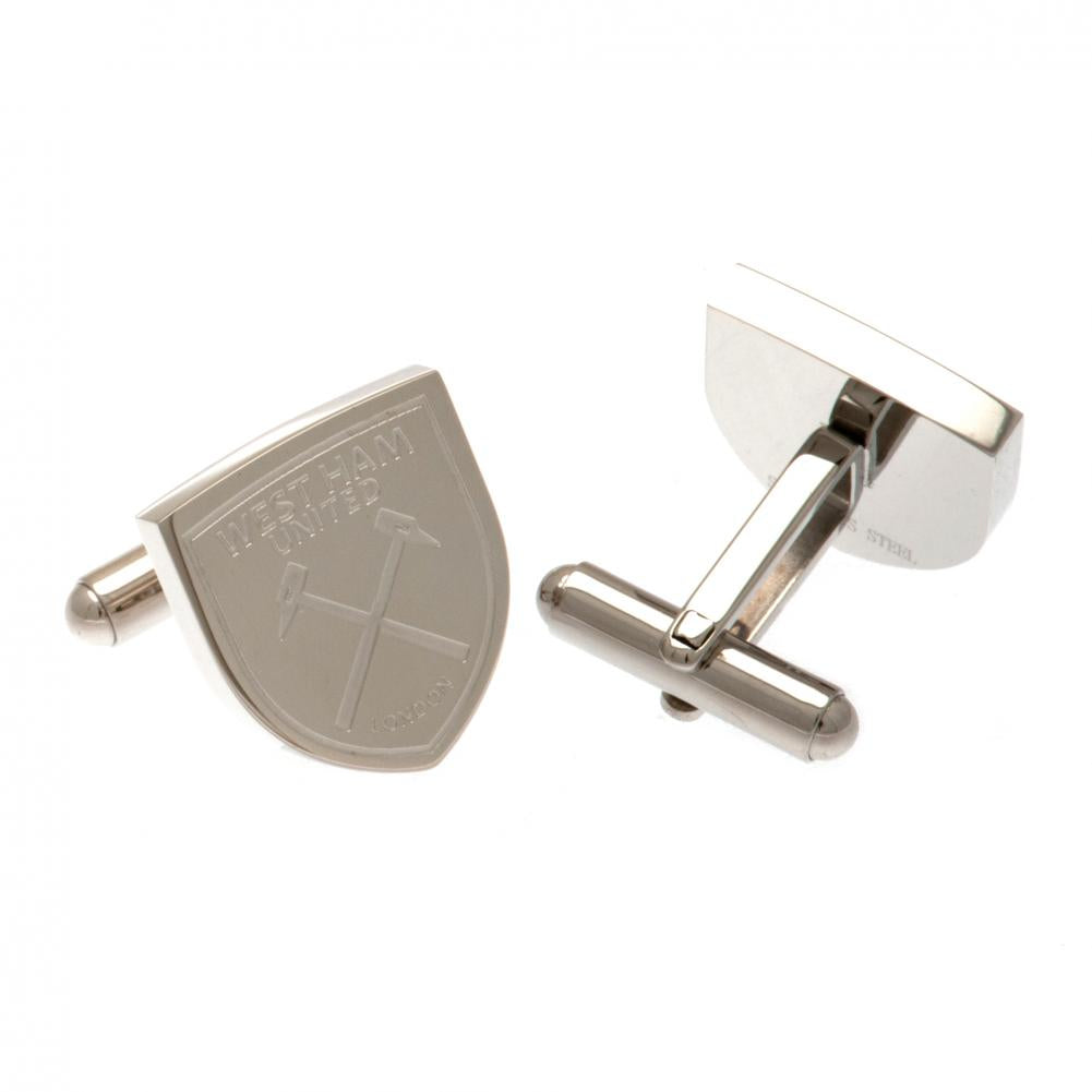 West Ham United FC Stainless Steel Formed Cufflinks - Officially licensed merchandise.