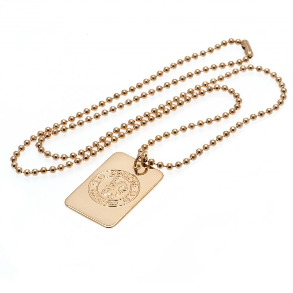 Chelsea FC Gold Plated Dog Tag & Chain - Officially licensed merchandise.