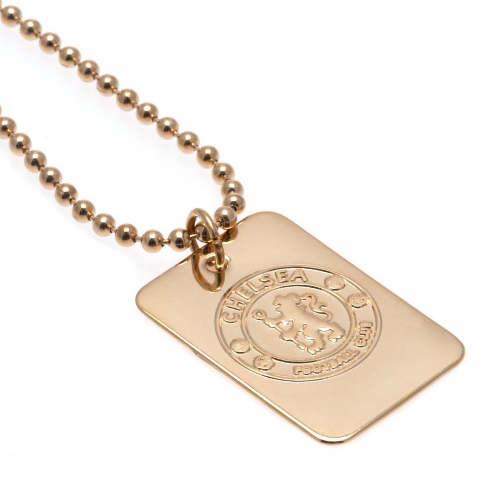 Chelsea FC Gold Plated Dog Tag & Chain - Officially licensed merchandise.