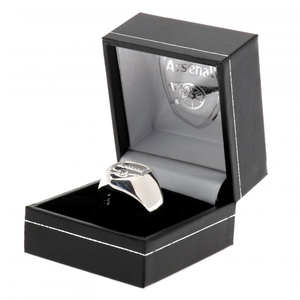 Arsenal FC Sterling Silver Ring Medium - Officially licensed merchandise.
