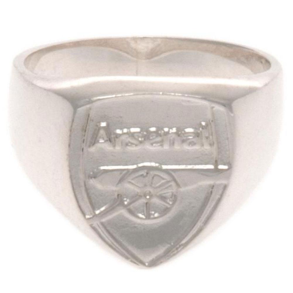 Arsenal FC Sterling Silver Ring Large - Officially licensed merchandise.