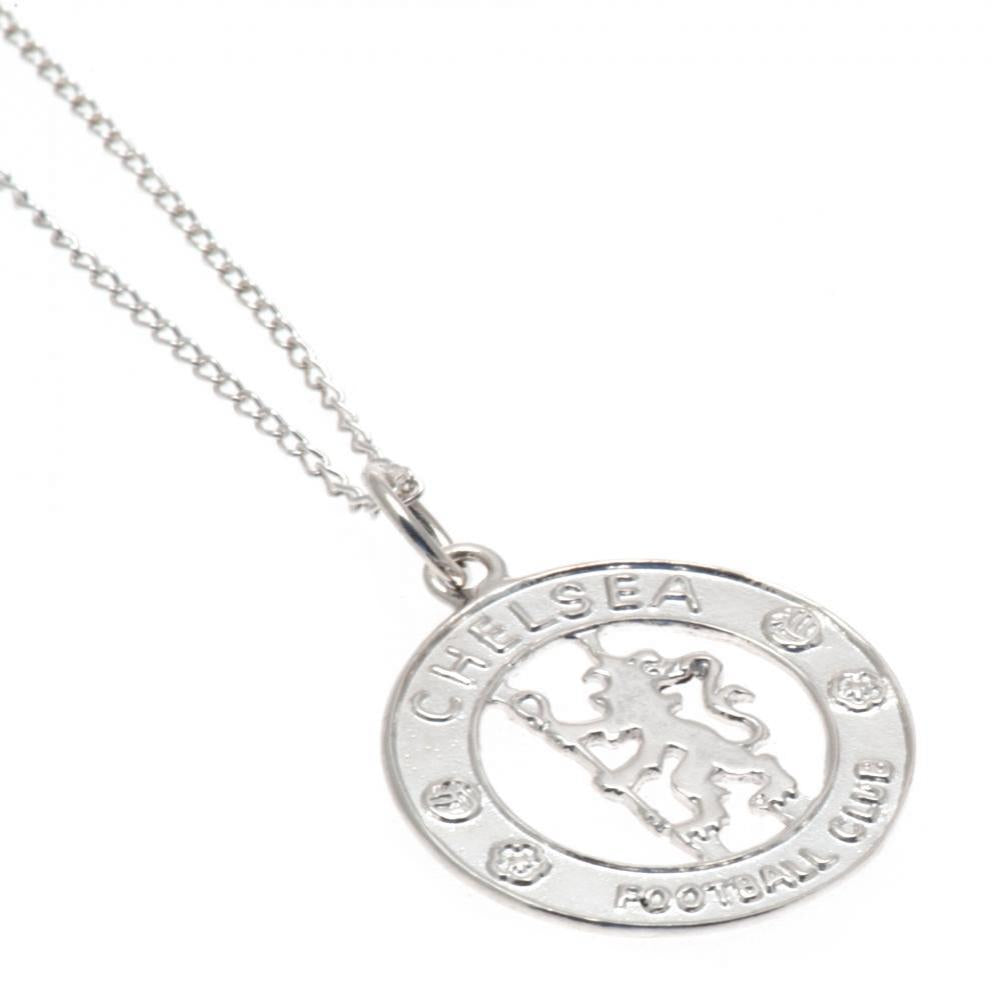 Chelsea FC Sterling Silver Pendant & Chain CR - Officially licensed merchandise.