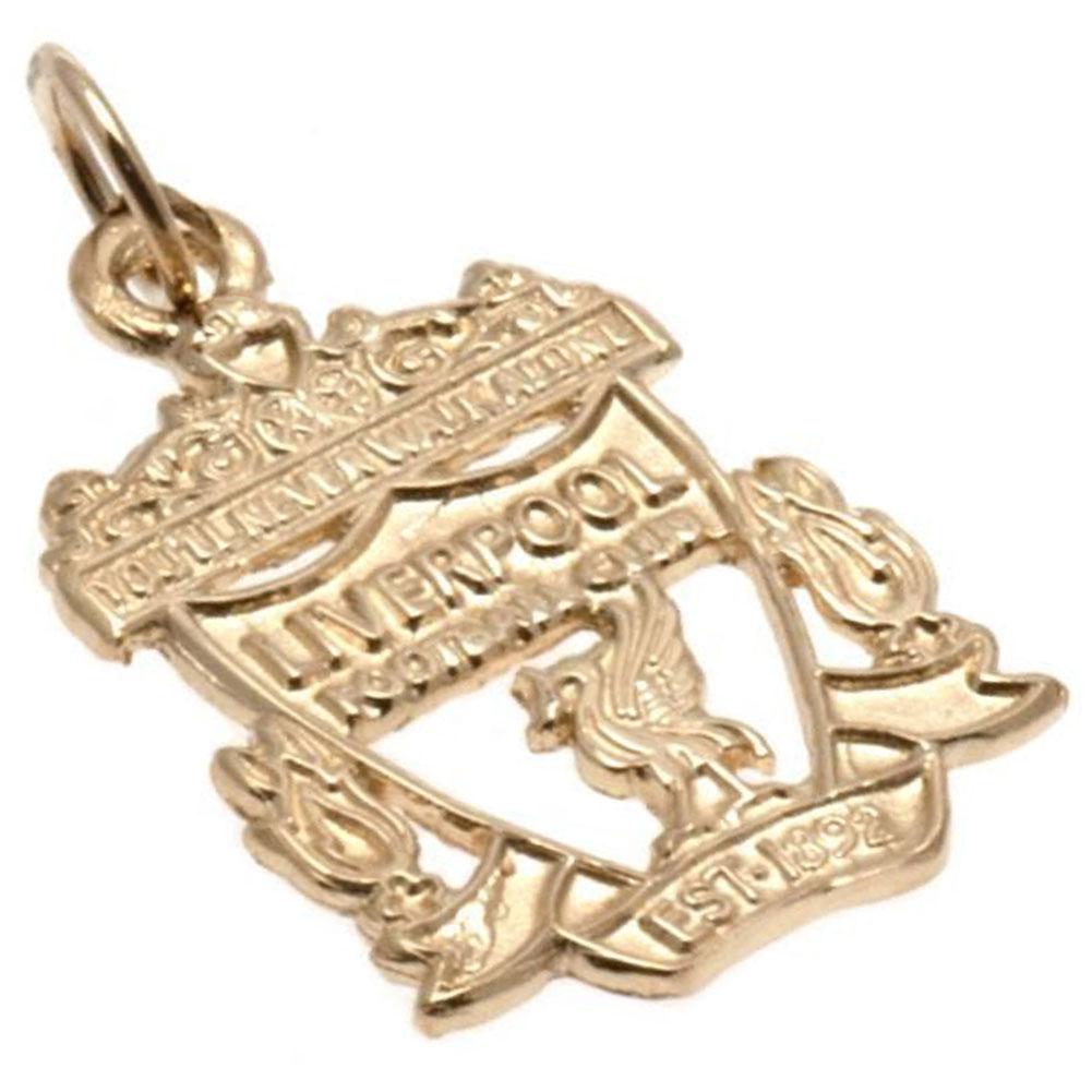 Liverpool FC 9ct Gold Pendant Crest Medium - Officially licensed merchandise.