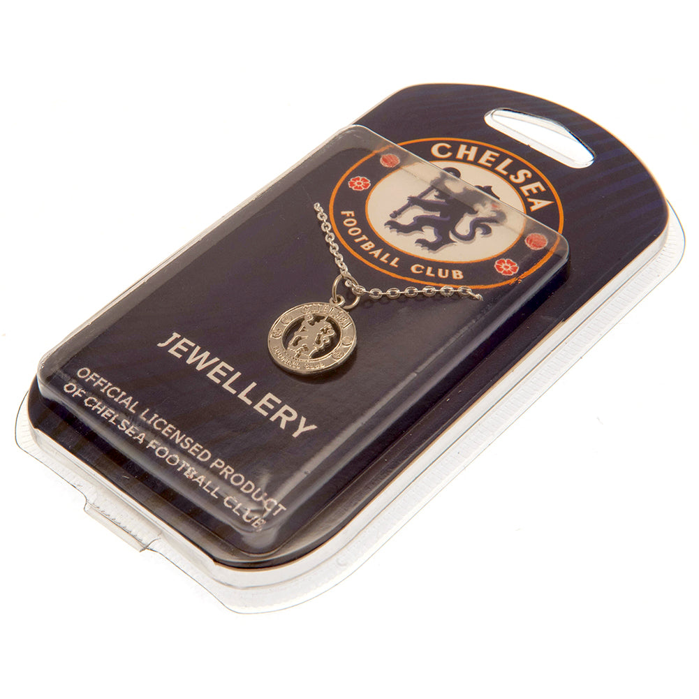 Chelsea FC Silver Plated Pendant & Chain CR - Officially licensed merchandise.