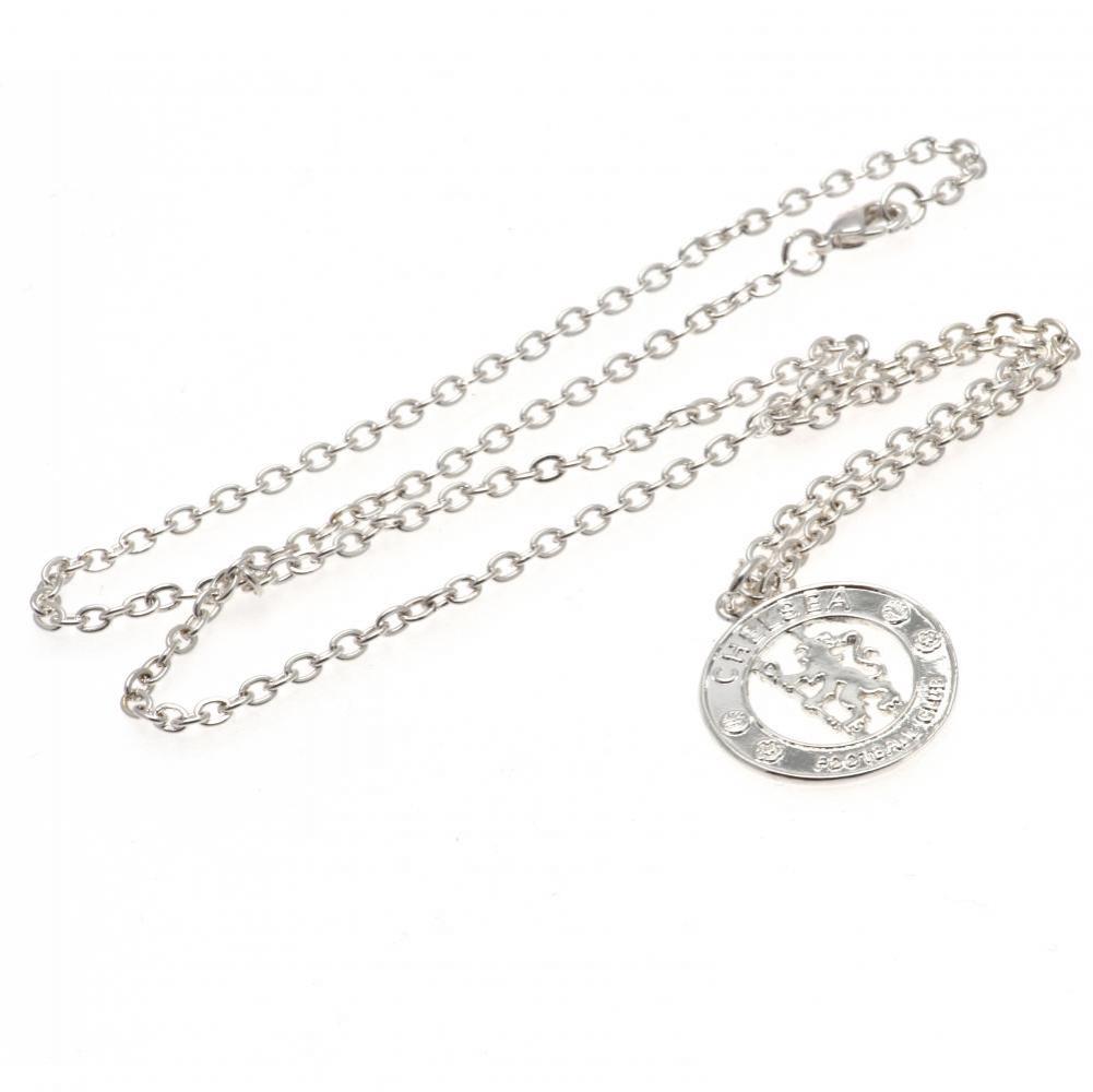 Chelsea FC Silver Plated Pendant & Chain CR - Officially licensed merchandise.