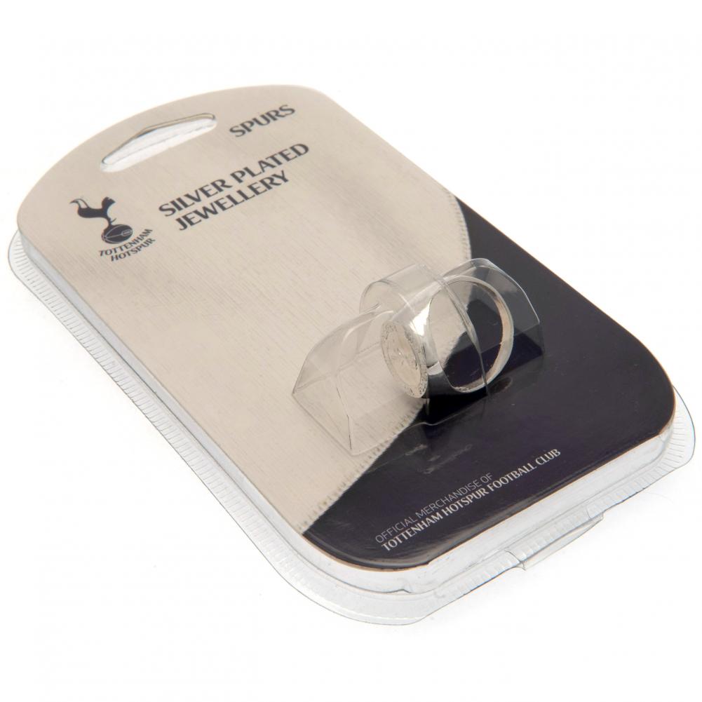 Tottenham Hotspur FC Silver Plated Crest Ring Small - Officially licensed merchandise.