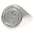 Tottenham Hotspur FC Silver Plated Crest Ring Large - Officially licensed merchandise.