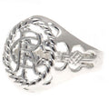 Rangers FC Silver Plated Crest Ring Small - Officially licensed merchandise.