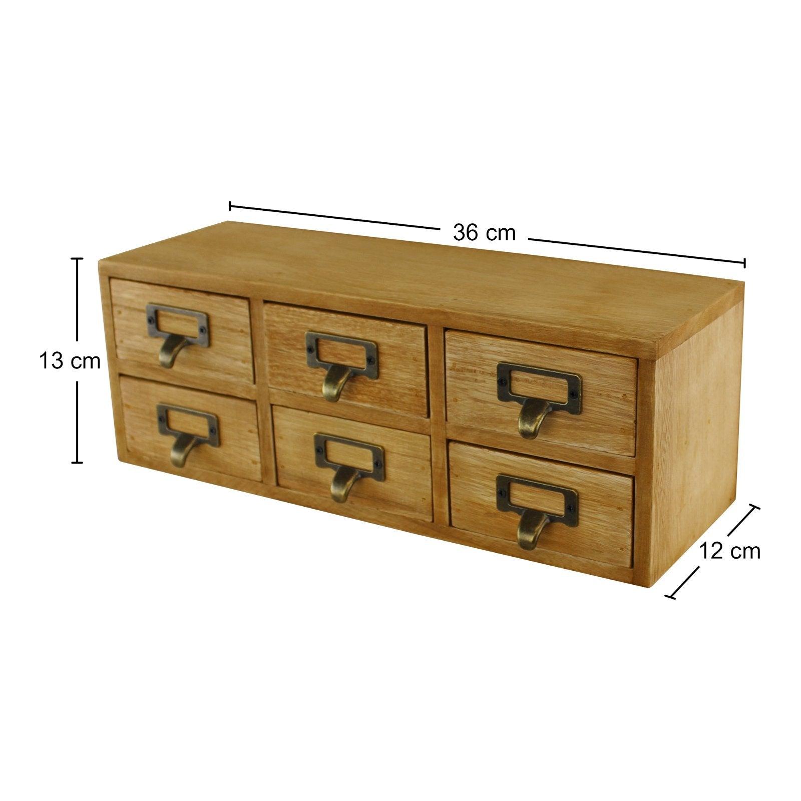 6 Drawer Double Level Small Storage Unit, Trinket Drawers-Trinket Drawers