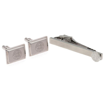 Celtic FC Tie Slide & Cufflink Set - Officially licensed merchandise.