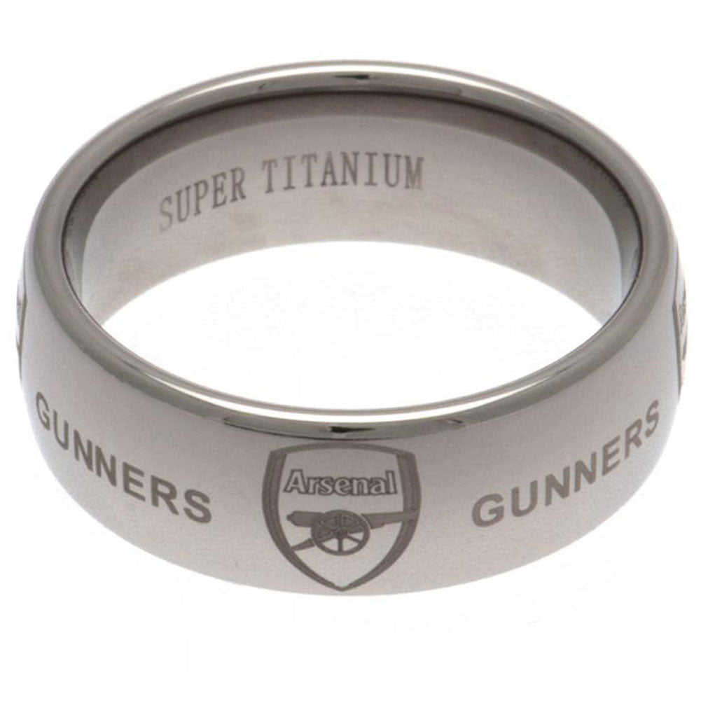 Arsenal FC Super Titanium Ring Medium - Officially licensed merchandise.