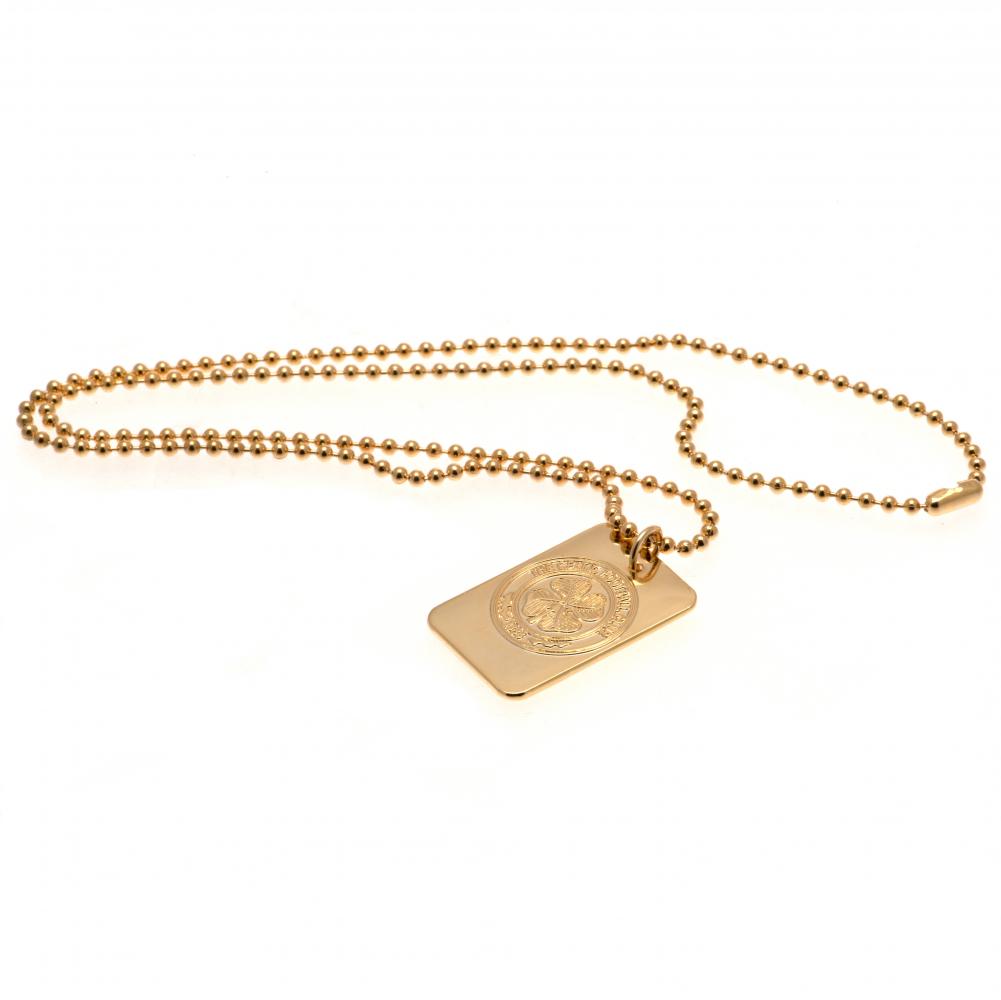 Celtic FC Gold Plated Dog Tag & Chain - Officially licensed merchandise.