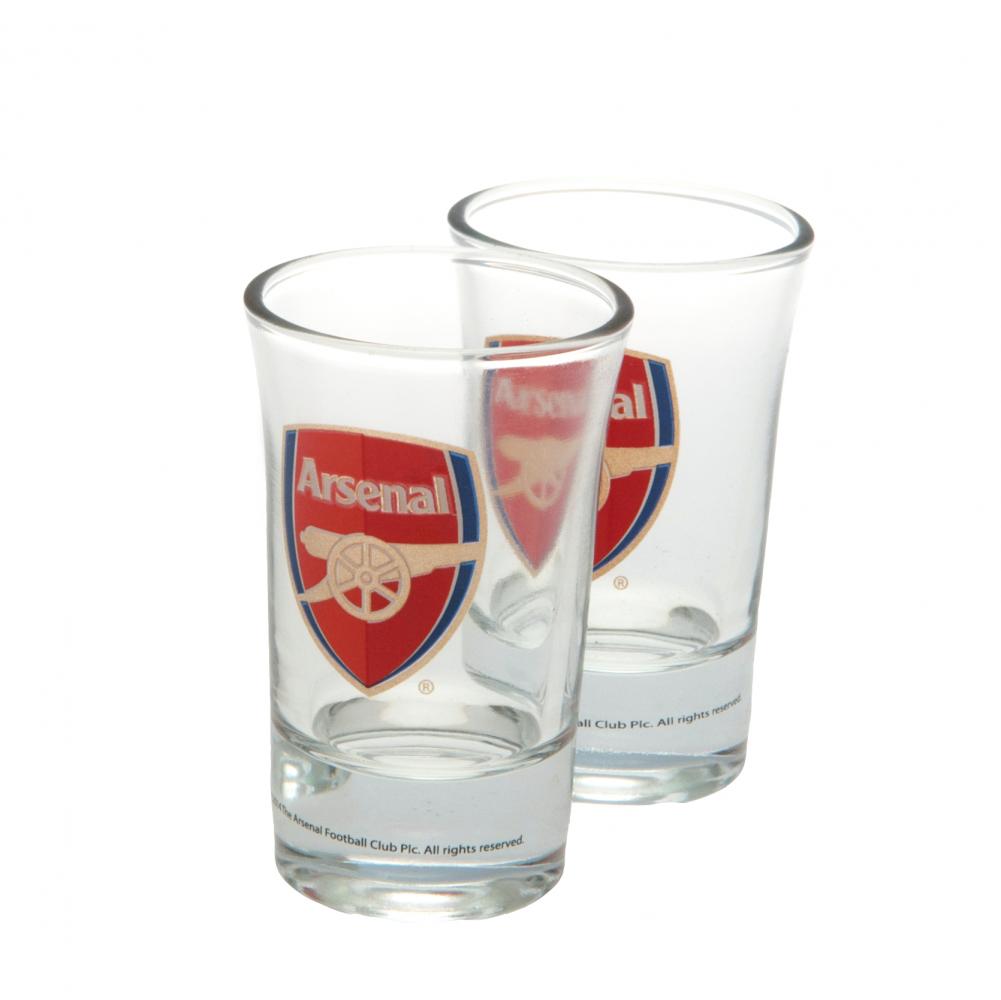 Arsenal FC 2pk Shot Glass Set - Officially licensed merchandise.