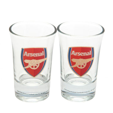 Arsenal FC 2pk Shot Glass Set - Officially licensed merchandise.