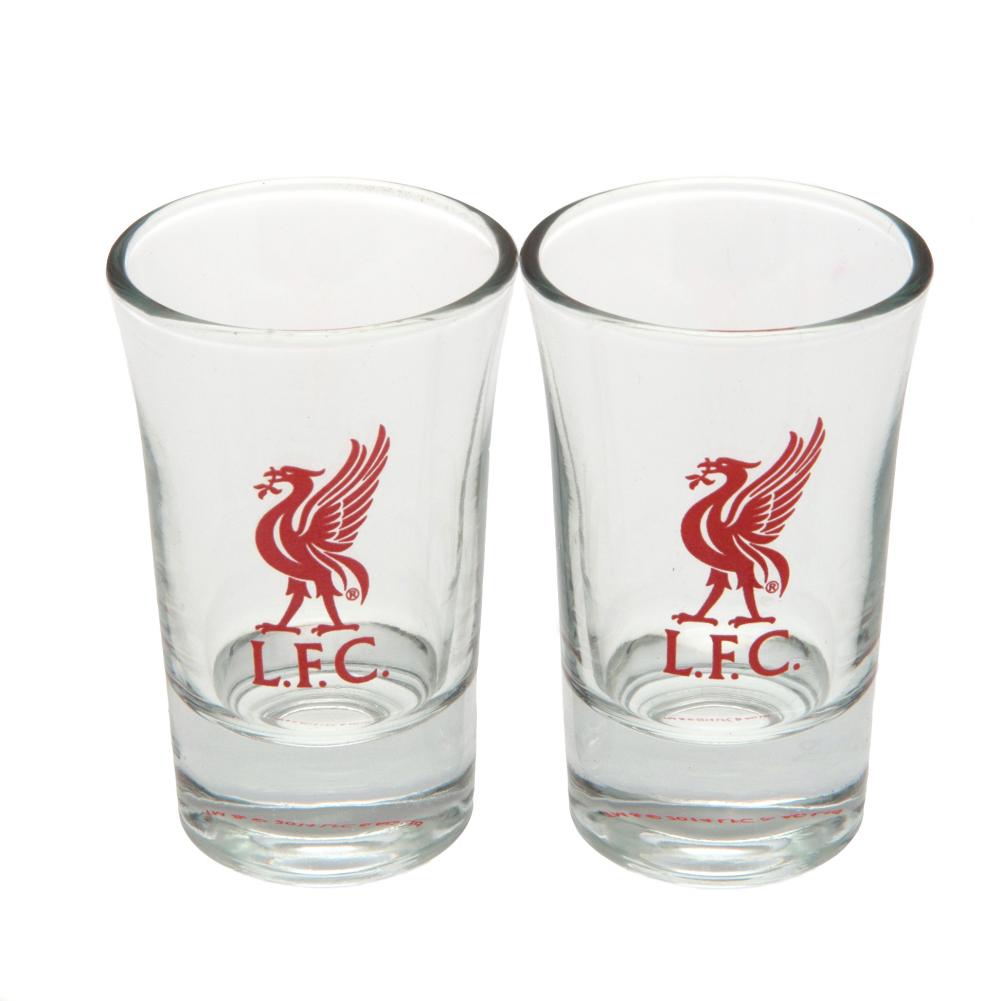 Liverpool FC 2pk Shot Glass Set - Officially licensed merchandise.